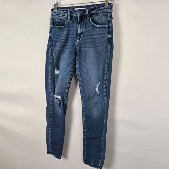 KanCan Jeans Women's 24 Blue Medium Wash Distressed Skinny Ankle - Picture 14 of 16